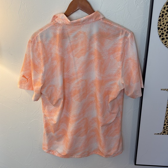 Tropical Orange Palm Print Men's Shirt - Picture 4 of 4